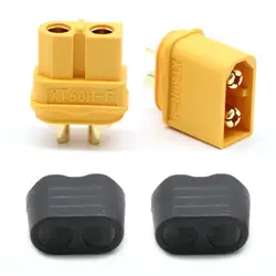 10 Amass XT60+ XT60H Plug Connectors with Sheath Housing - 5 Pairs of Male and Female (YELLOW)