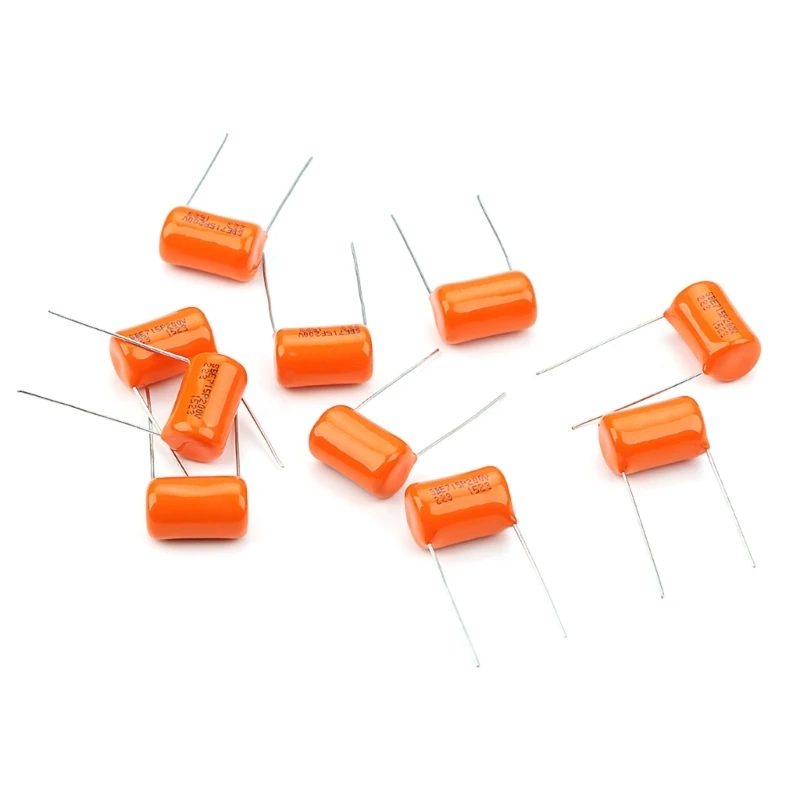 10Pcs Electric Guitar Tone Capacitors Orange Drop Capacitors Tone Caps Polypropylene Film 200v 715P .022uf