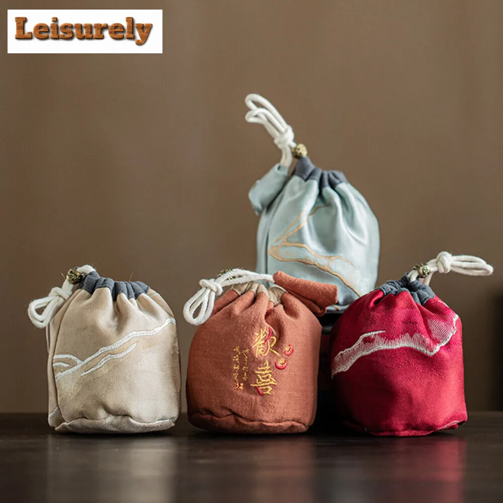 Homecoming Thickened Linen Storage Tea Cozies Luxury Tea Cozy for Teapot Portable Bag Travel Set Bag Ceremony Supplies