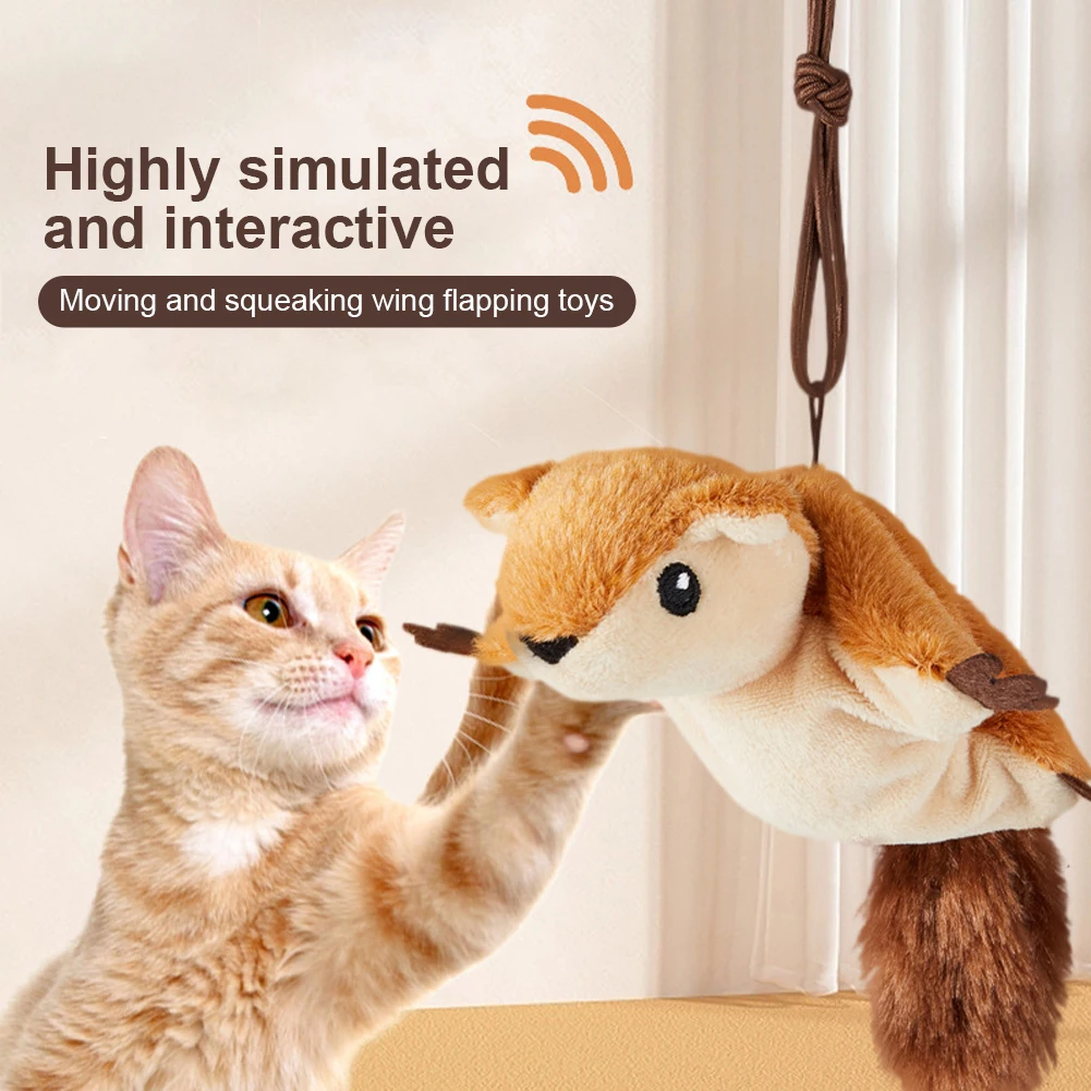 Interactive Cat Toy with Catnip Beating Wings Cat Toys Exercise Toys for Indoor Cats To Play Alone
