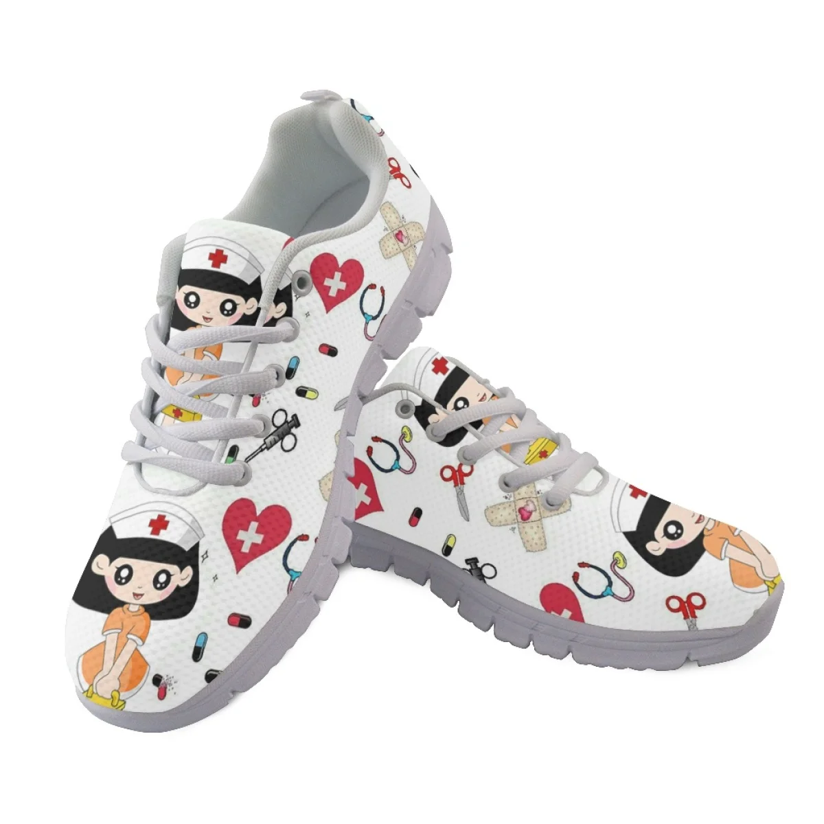 

Belidome Cute Nurse White Medical Shoes for Womens Casual Breathable Nursing Sneskers Running Footwear Zapatillas Enfermera
