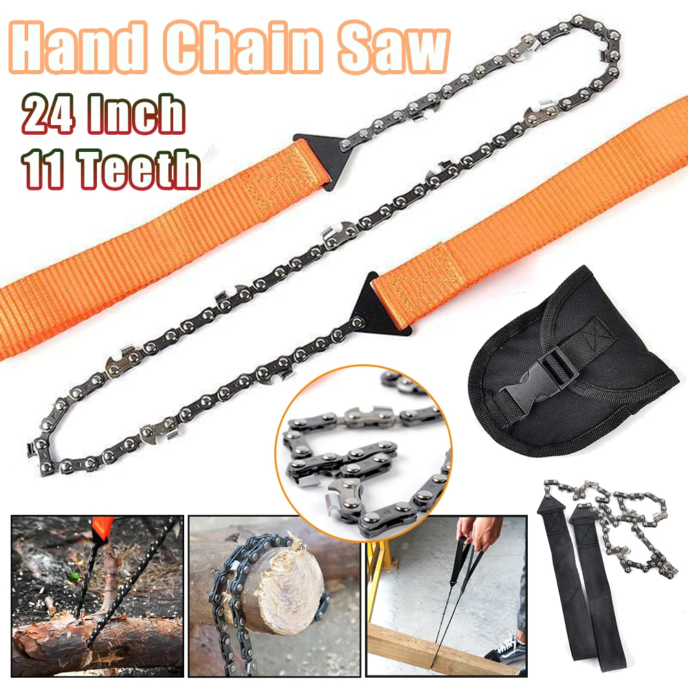 24 Inch Hand Rope Chain Saw Portable Manual Tree Limb Chain Saw Folding