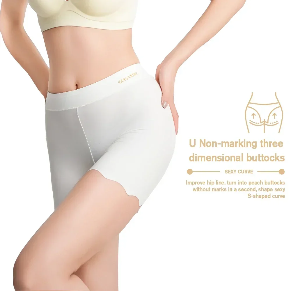 3Pcs Women Underwear Safety Dress Panties Slimming Shorts High Waist Seamless Ice Silk Boxers Plus Size Short Pants M-4XL