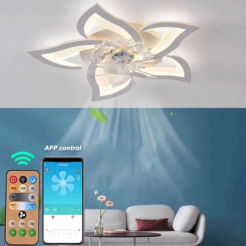 65cm Ceiling Fan Lamp 36-Watt Stepless Dimming App Intelligent Timing Stepless Dimming Indoor Led Decorative Light 85v-265v