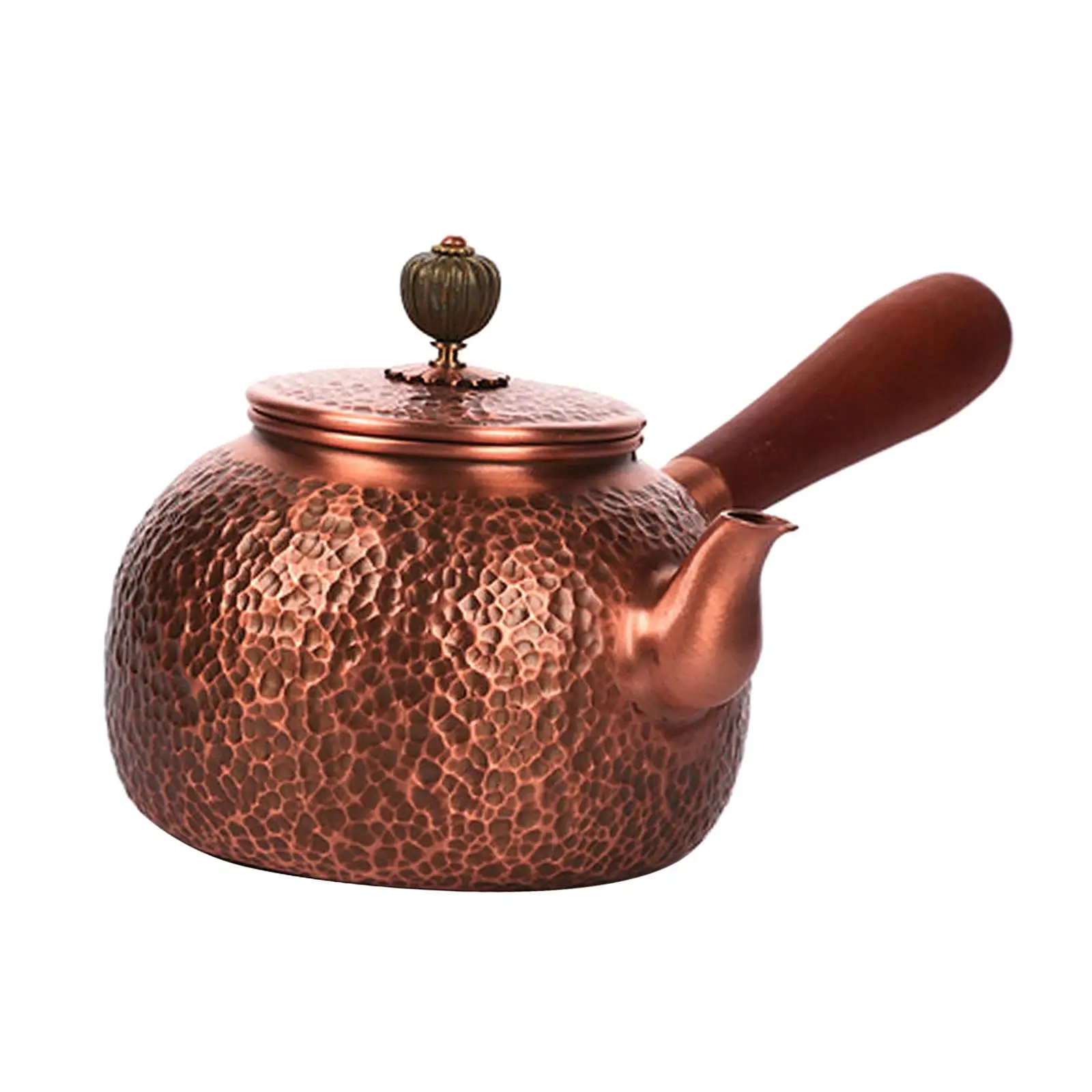 Copper Teapot Coffee Pot Hammered Tea Ceremony Retro Kung Fu Teapot Stovetop Teapot for Household Kitchen Hotel