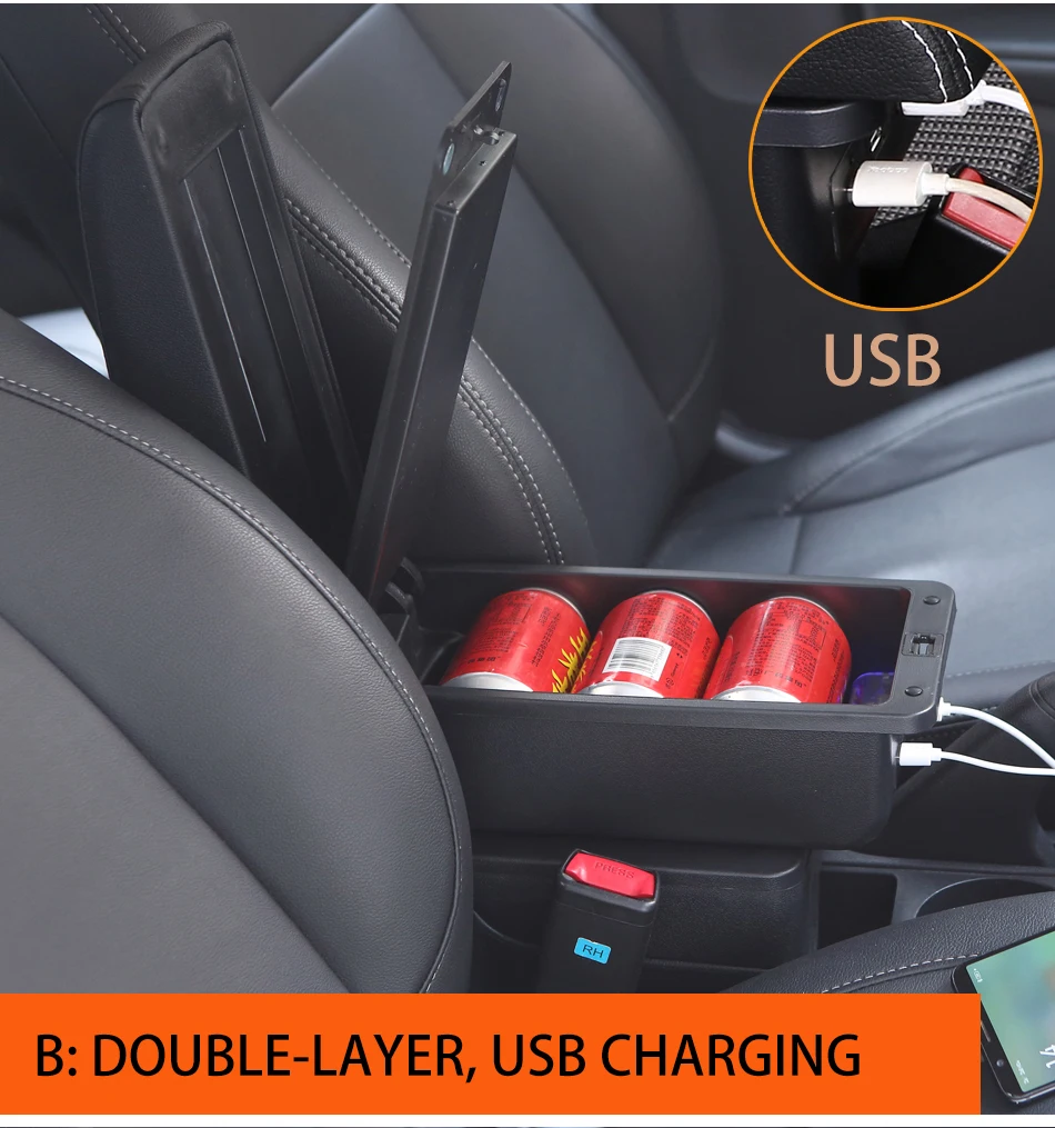 Käsinojamalli USB-latausporteilla