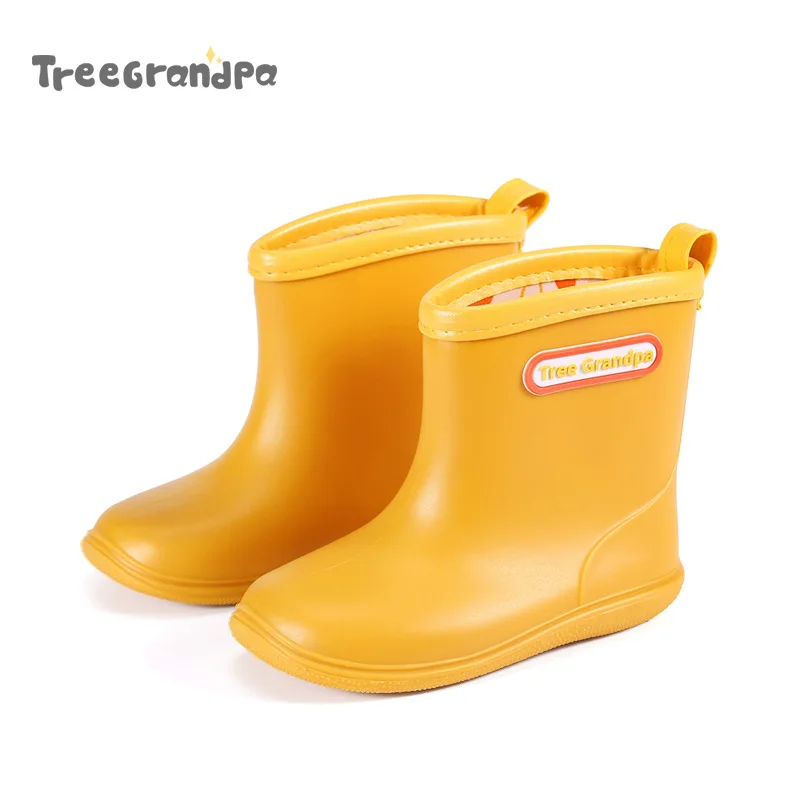 Anti-Slip Crianças Baby Rain Shoes Crianças Chuva Botas Meninas Meninos Rainboots PVC Impermeável Mid-Calf Water Shoes Borracha Macia