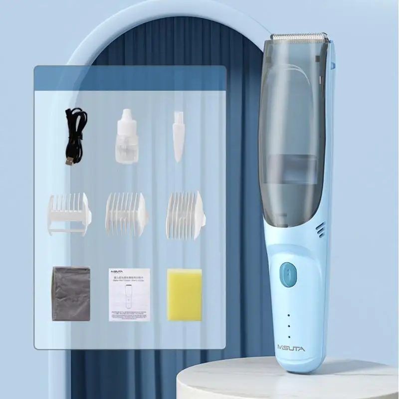 K8GF Baby Hair Trimmer with Clippings Storage Box USB Hair Cutting Tool