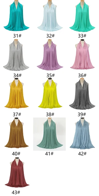 Écharpe Hijab en Jersey de coton Modal de qualité supérieure, châle musulman Long, Turban doux uni, bandeau pour femmes, bandeau africain 170x60cm
