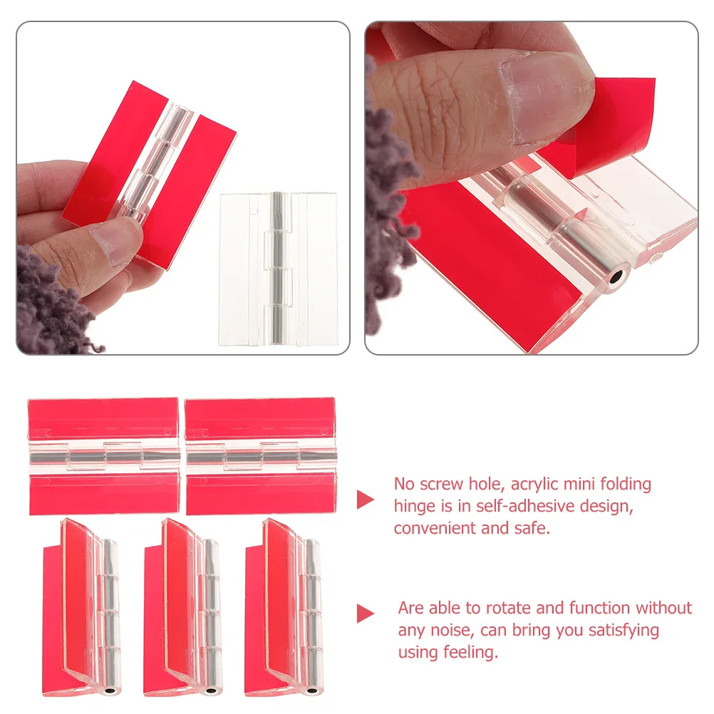 10/20Pcs Folding Hinges Acrylic Transparent Hinges Self adhesive Hinge Plastic Boxes Clear Adhesive Foldable Hinge Plastic Hinges