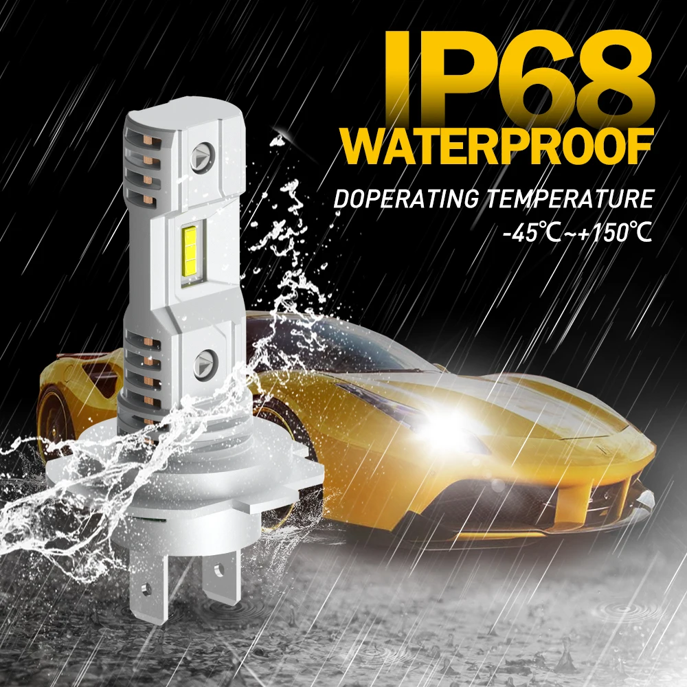 H7 Slim LED Headlight Bulb 2Pcs Fanless 6500K 12V Wireless H7 CSP LED Car Headlamp for VW Passat Ford Toyota led car lights,led lights,led bulbs,led headlights,led car headlights,car headlamps