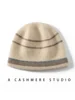 Wool Cashmere Stripes Jacquard Knitted Beanies Double Layers Thick 2023 Women Winter Caps Present Hat Cashmere Warm Bonnet #136 1