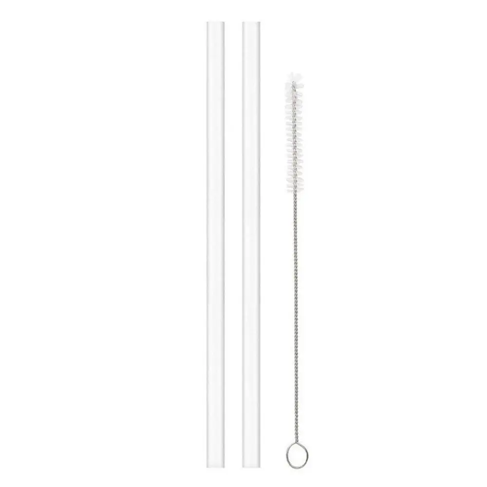 Durable Reusable Straight Plastic Drinking Straw Set with Cleaning Brush