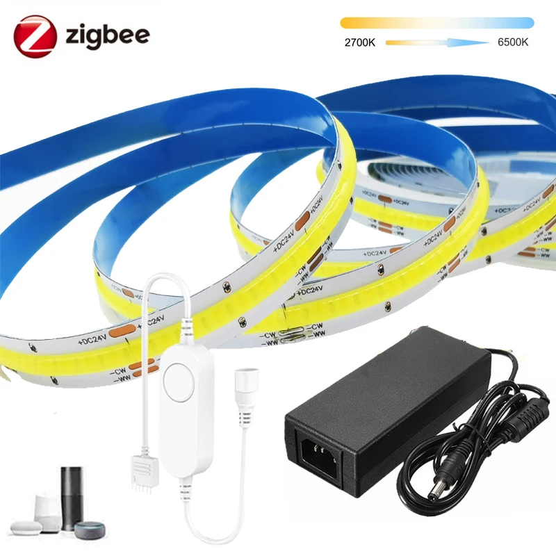 Zigbee 3.0 CCT LED Controller DC24V FOB COB Strip Warm Cool White Light ...