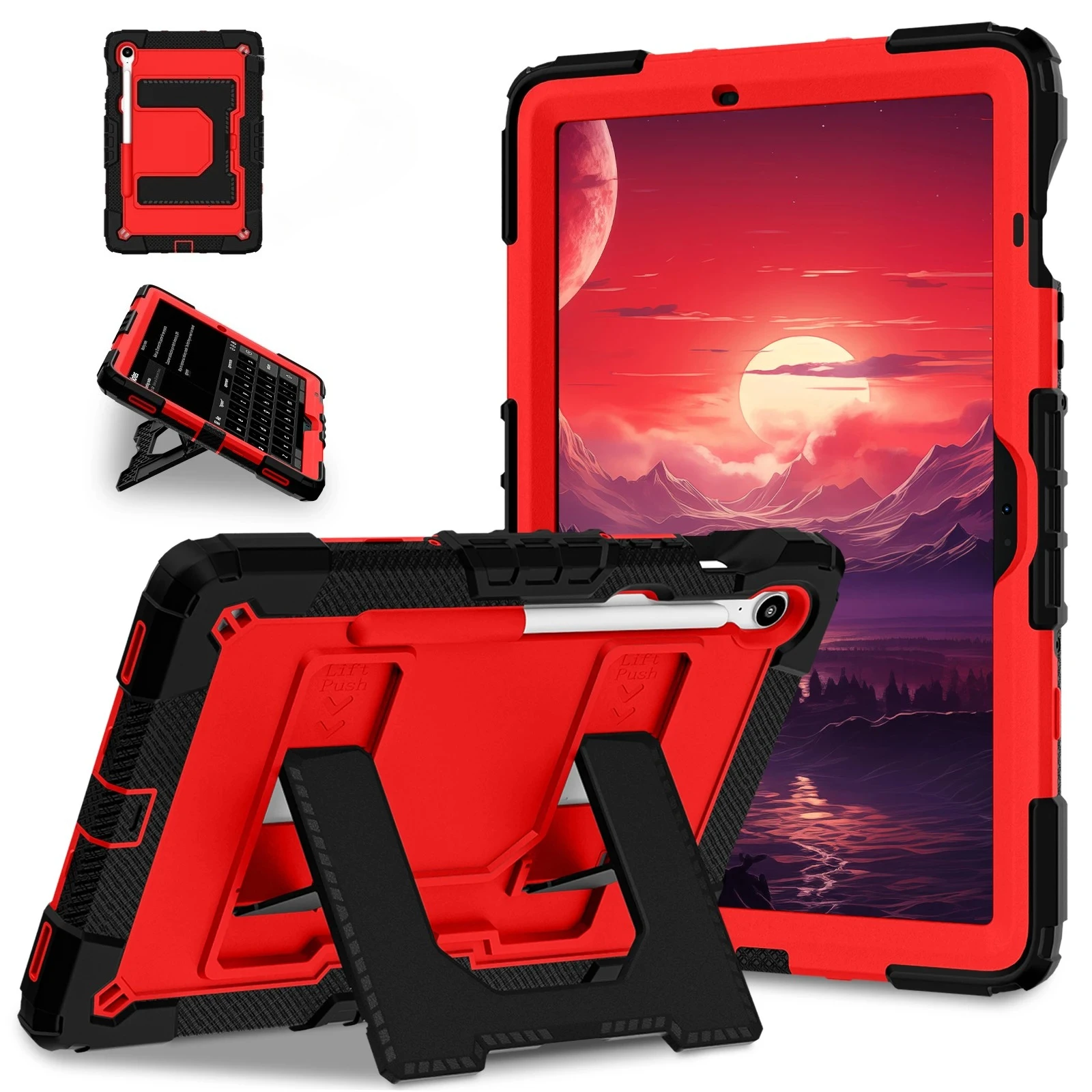Rugged Samsung Tablet Case with Handle Stand and Pen Slot - Shockproof Design