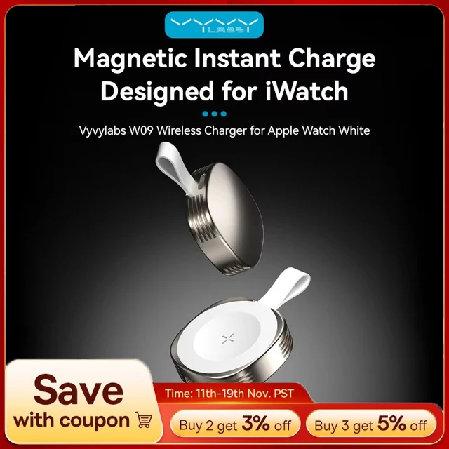 VYVYLABS charge sans fil montre magnétique Portable chargeur rapide sans fil Smartwatch taux de rafraîchissement pour iWatch série 6 5 3 2 1 1