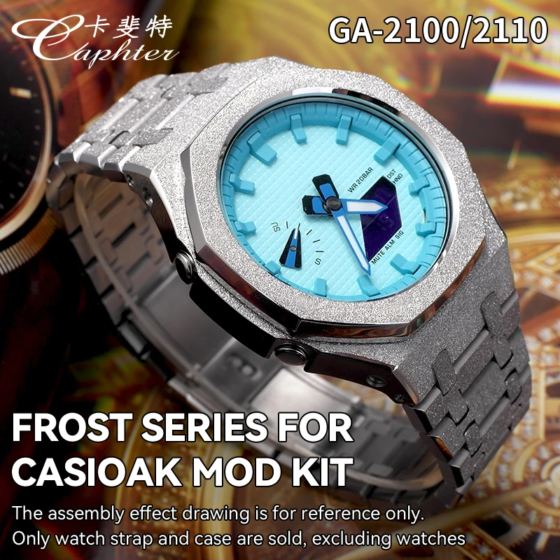Casioak Mod Kit Cassa Dell'Orologio In Metallo Cinturino In Acciaio Inossidabile 316 Cinturino Modificato Per Casio Per G-Shock Ga2100 Ga2110 Ga-B2100