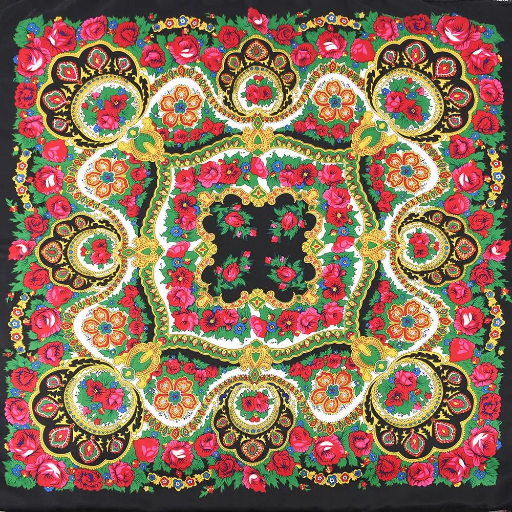 

Женская квадратная Бандана с цветочным принтом, 135x135 см