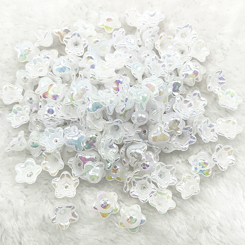 New 50pcs 7x12mm Colour AB Acrylic Bellflower Beads Caps Jewelry Findings  Charms Bracelets Spacer Beads for Jewelry Making - AliExpress