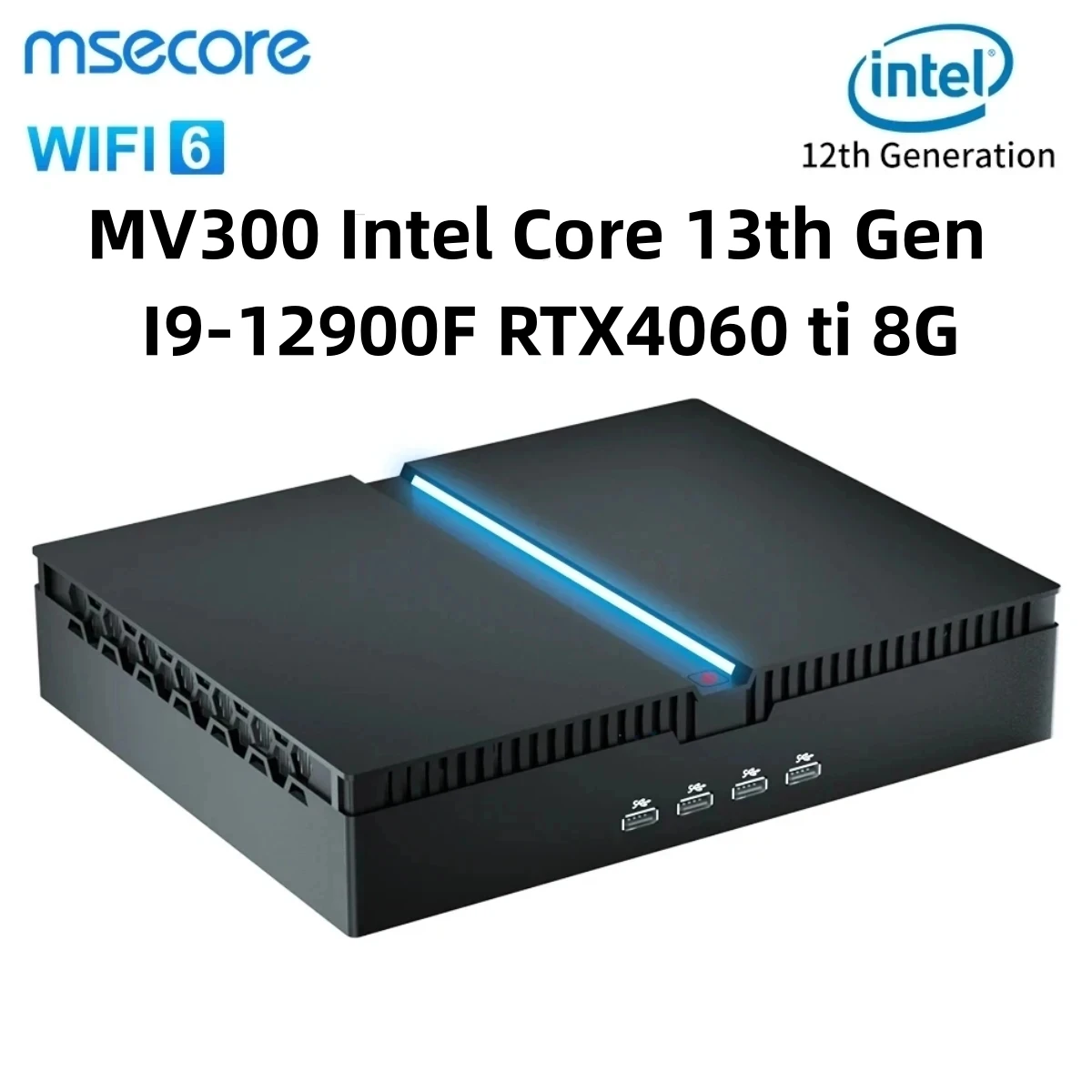 

New Msecore MV300 Intel Core 13th Gen I9-12900F RTX4060Ti 8G Graphic Card Mini PC Gamer Desktop Computer Windows 11 WiFi6E BT5.3