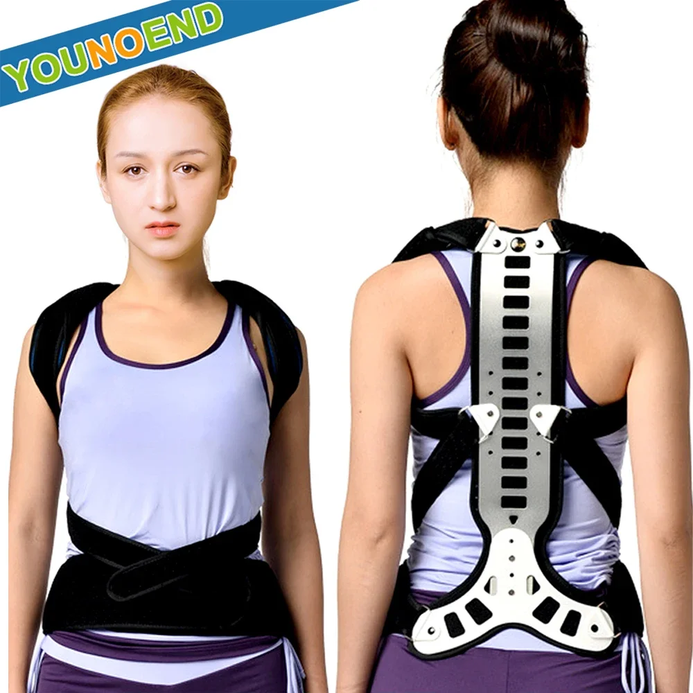 

Metal Adjustable Shoulder Posture Back Corrector Brace Men and Women Clavicle Support and Hunching Back Trainer Pain Relief