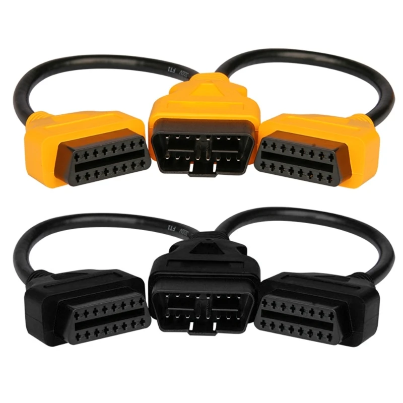 OBD2 Splitter 16 Pin OBDII Cable Adapter OBD2 Splitter Extension 1 Male to 2  Female Extension Cable Adapter Drop Shipping