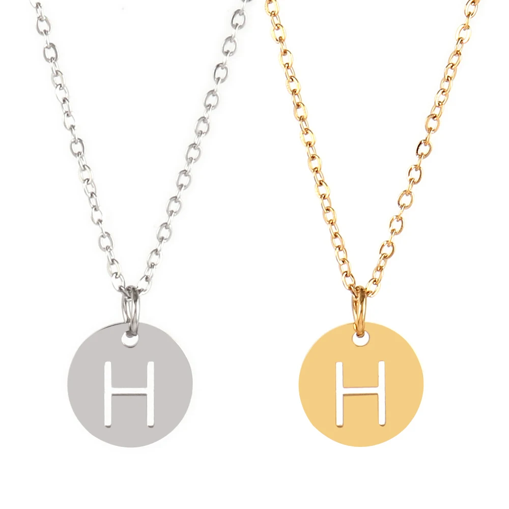 Bestyle Collana Con Iniziale A-Z In Acciaio Inossidabile 316L, Catena Regolabile 50+5cm, Ciondolo 31x17mm, Confezione Regalo Con Scatolina E Sacchetto