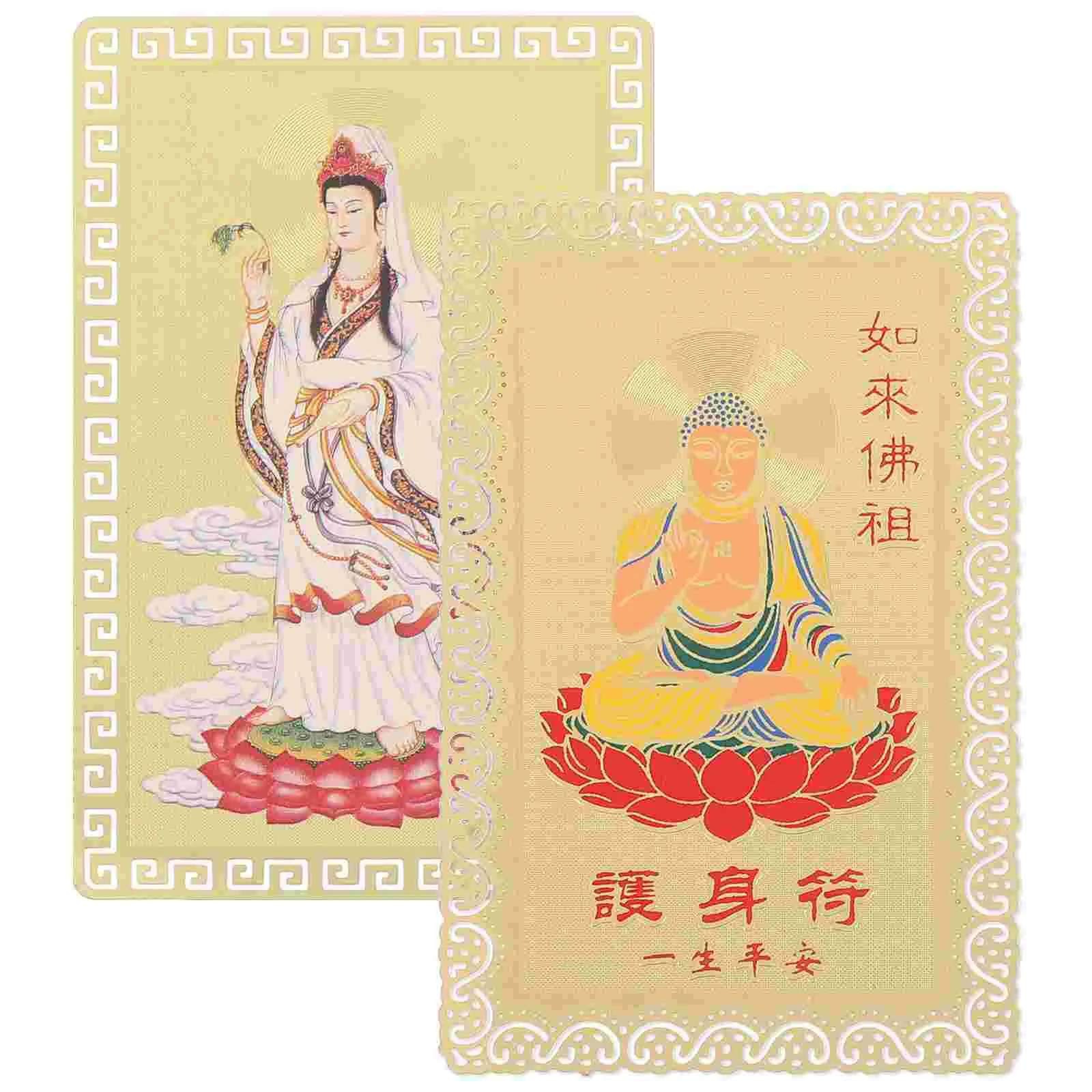 

Статуэтка Будды, Амулет Удачи, традиционные карточки благословения, защита, духовный благоприятный, портативный, китайский общий Декор