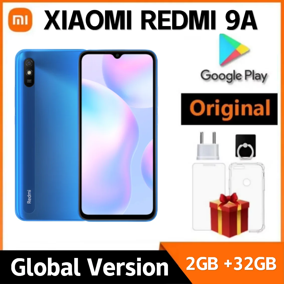 Global Version Xiaomi Redmi 9A /9AT 5000mAh Smartphone 2GB 32GB 6.53 inch Cellphone MTK Helio G25 Octa Core 13MP Smart phone