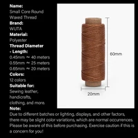 WUTA Leather Waxed Thread Round Polyester Sewing Thread – Hand Stitching Cord for Leather Craft, DIY Bracelets & Repair Work - Image 2