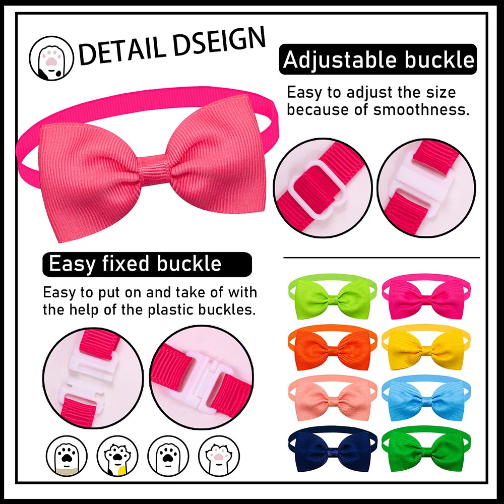 10PCS 솔리드 Bowtie 개 대량 작은 개 고양이 Bowties 넥타이 강아지 개를위한 강아지 활 애완 동물 미용 액세서리