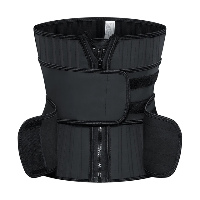 Entraîneur de taille en Latex, 25 os en acier, modelant le corps avec 2 sangles amovibles, fermeture éclair et crochet, sangle de modélisation, ceinture de contrôle du ventre