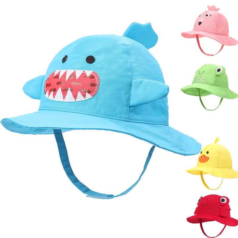 

Hat Kids Summer Boy Girl Sun Beach Accessory UV Protection Animal Strap Cap For Toddlers Outdoor Swimming