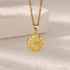 Collier géométrique en acier inoxydable pour femmes, pendentif tournesol, chaîne de clavicule, accessoires de bijoux esthétiques