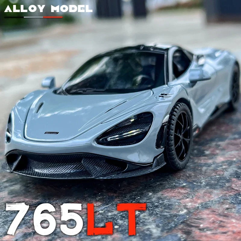 

1:32 McLaren 765LT Supercar Литые и игрушечные автомобили, металлическая Игрушечная модель автомобиля со звуком и фотоколлекцией, детская игрушка