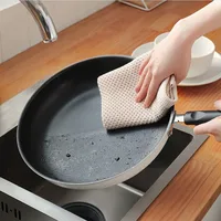 Cotton Dishcloth Honeycomb Towel Can Be Hung Square Towel Household Kitchen Living Room Hand Towel Desktop Cleaning Cloth 5