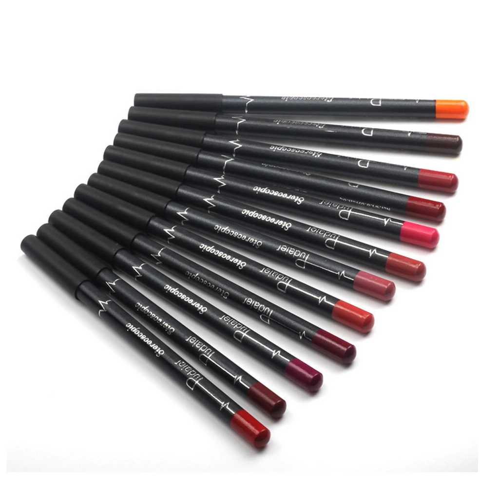 12/24/48pcs Waterproof Pencil Lipstick Set Pen Matte Lip Liner Long