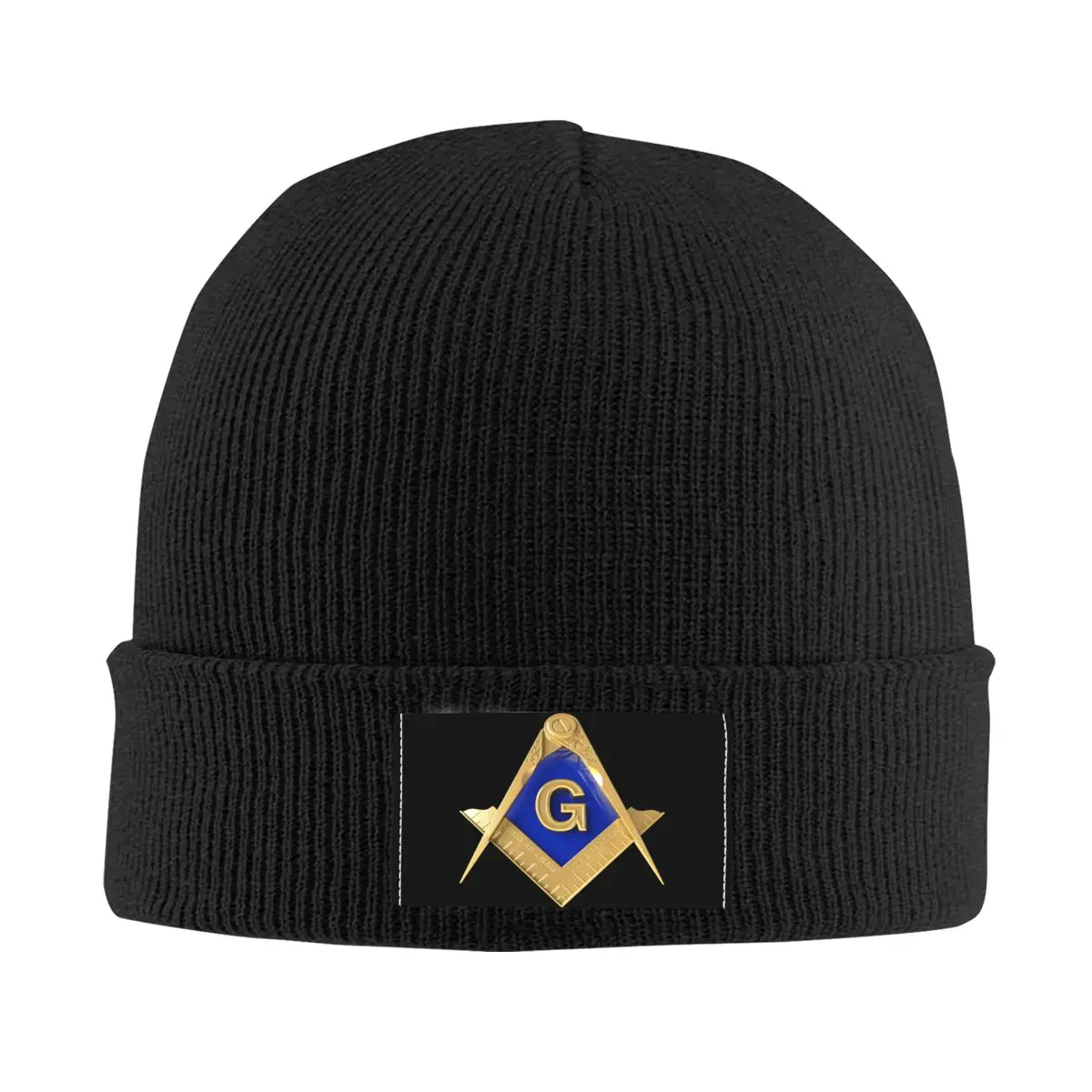 

Gold Square Compass Masonic Freemason Beanie Cap Unisex Winter Warm Bonnet Homme Knit Hat Freemasonry Mason Skullies Beanies Cap