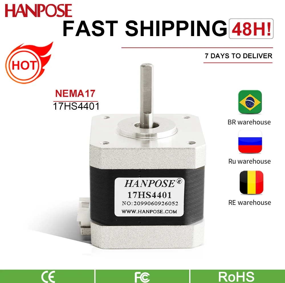 40MM Height 4-lead Nema17 non captive Stepper Motor 42 motor Nema 17 motor 1.5A 40N.CM 17HS4401 for 3D printer and CNC XYZ stepper motor