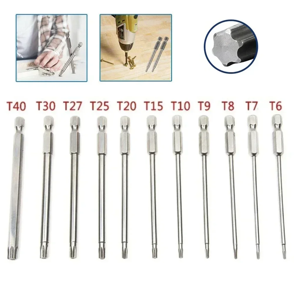 Magnetic Head Torx Screwdriver Bit 100mm Security Tamper Proof Star Screw Driver Bit For Electric Screwdriver Hand 1pc