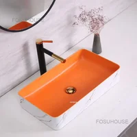 Luxury Ceramic Bathroom Sinks Colored Washbasin Home Wash Basin Mirror European Bathroom Washbasins Washing Sinks Hand Basin XY 2