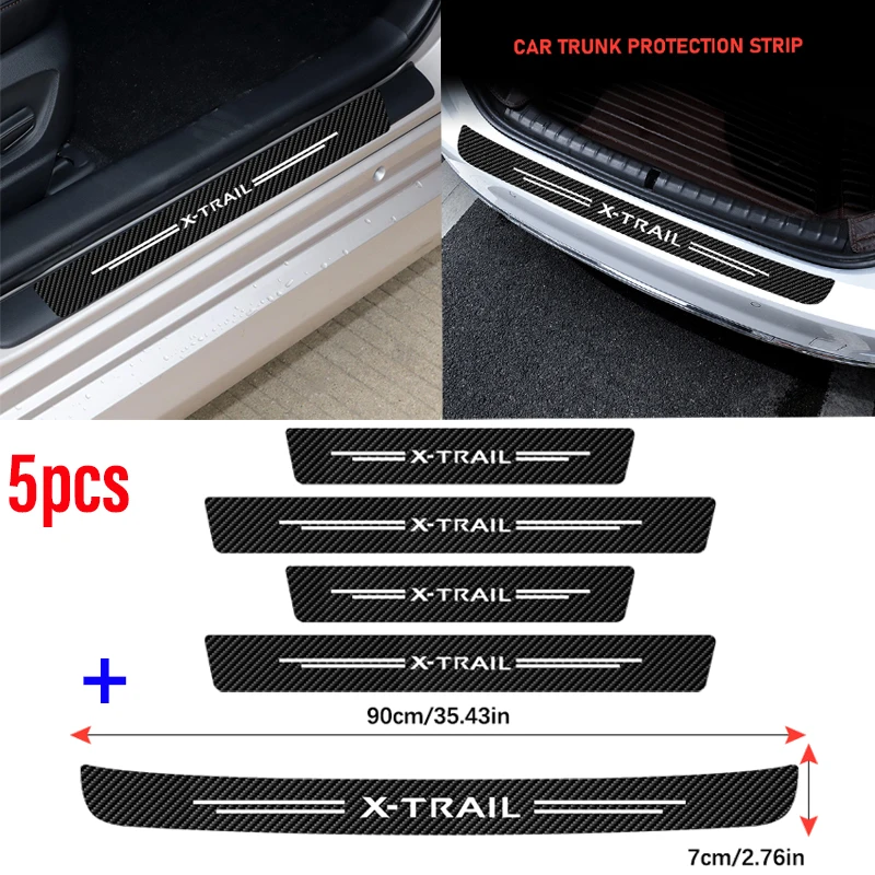 Фото 5 шт. для Nissan Xtrail X Trail T30 T31 T32 автомобильный порог из углеродного волокна автомобильный бампер педаль Защитные колодки №1