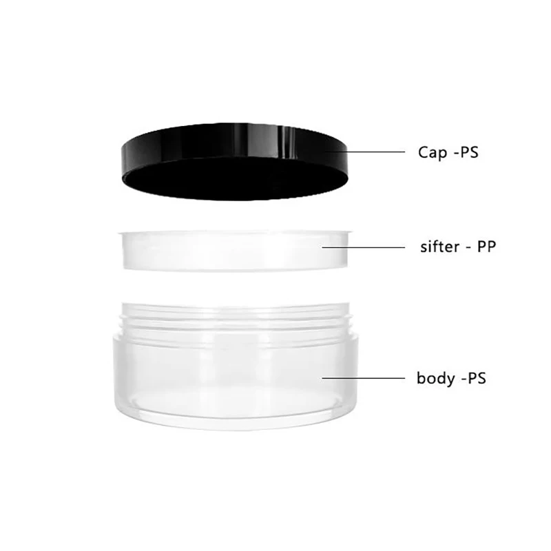 Leere 5/10/20/30g Lose Pulver Glas Mit Rotierenden Sieb Container Glas Kunststoff Kosmetik make-up Pulver Füllung Kann Topf Deckel Twist – Detail 10