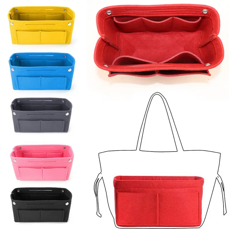 Set Di 2 Organizer In Feltro Grigio Per Borsa Tote – Leggero, Con Scomparti Multipli, Facile Da Pulire, Per Cosmetici E Accessori