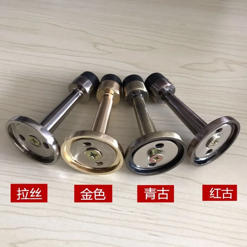 New Listing Stainless Steel Rubber Door Stopper Door Stop Bedroom / Bathroom Holder Wall To Prevent Collision Pad