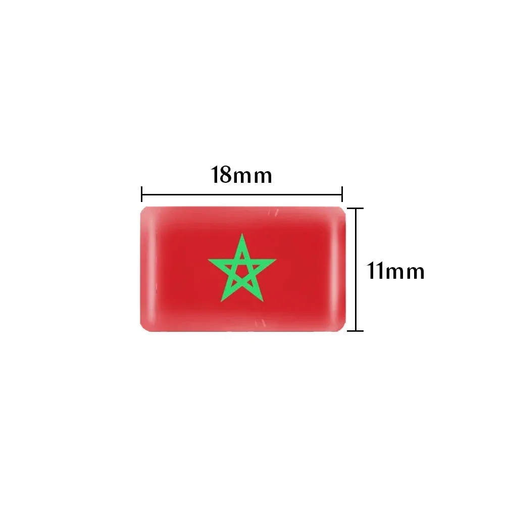 10 20 50 100PCS Epoxy Morocco Flag Sticker Car Interior Decoration Decal for Tesla Model 3 Peugeot 3008 Mercedes Benz Badge