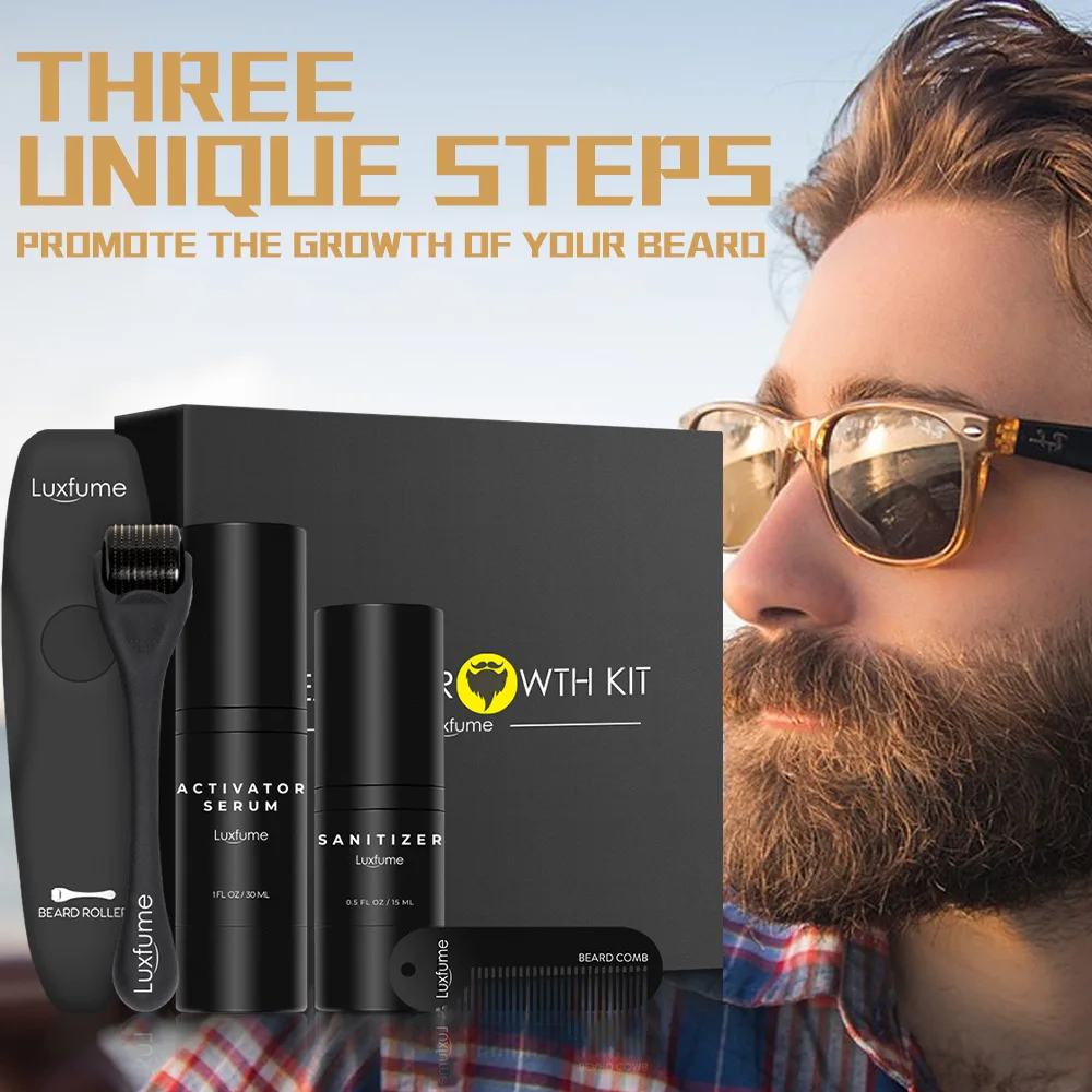Luxfume Beard Growth Kit Hair Growth Enhancer Thicker Oil Nourishing