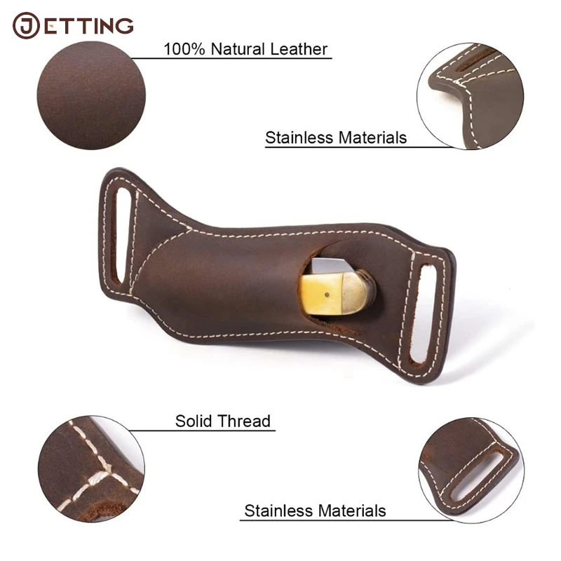 

1PCS Leather Knife Sheaths For Belt Knife Holster Pocket Knife Sheath EDC Leather Sheath For Folding Knife Carrier