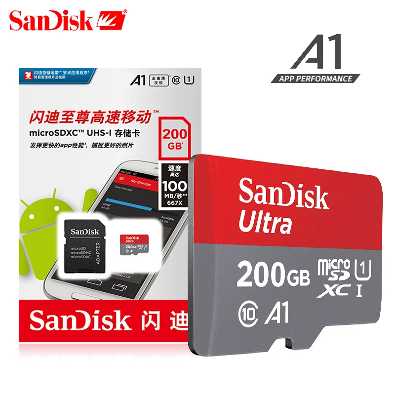 

SanDisk Micro SD Card Class10 TF Card 16GB 32GB 64GB 128GB 256gb 512GB 1TB Max 150MB/S Memory card for samrtphone and table PC