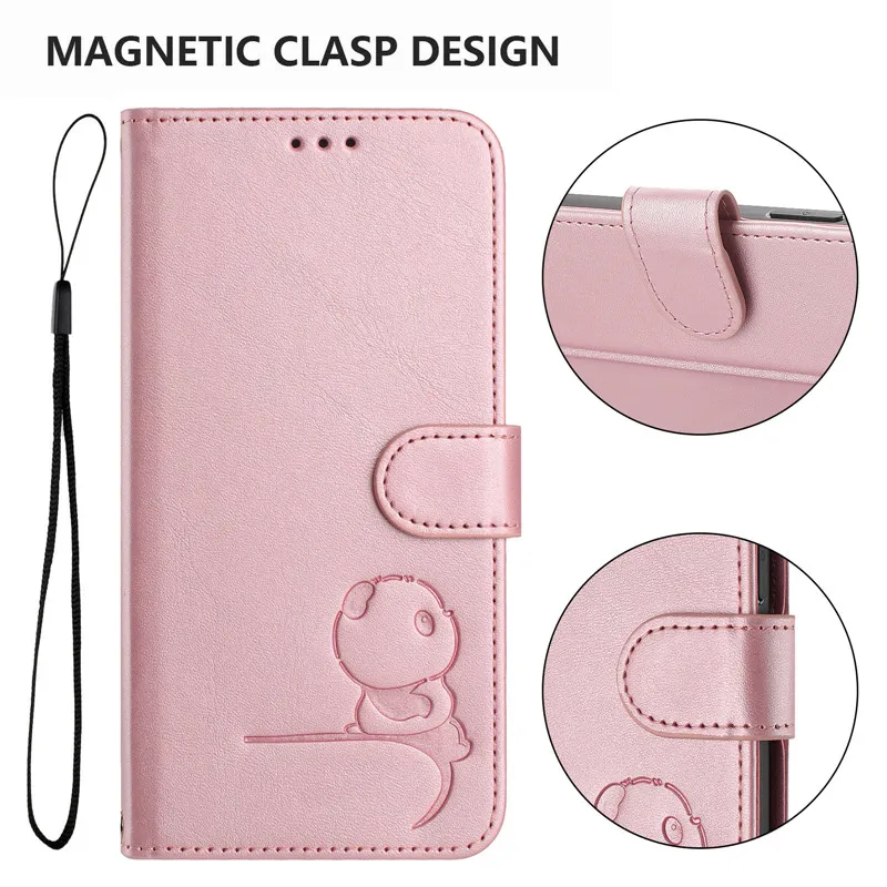 Premium Flip Leather Wallet Case with RFID Protection and Magnetic Stand